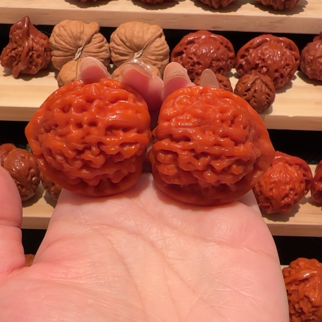 文玩核桃吊坠玉化官帽39精品2238