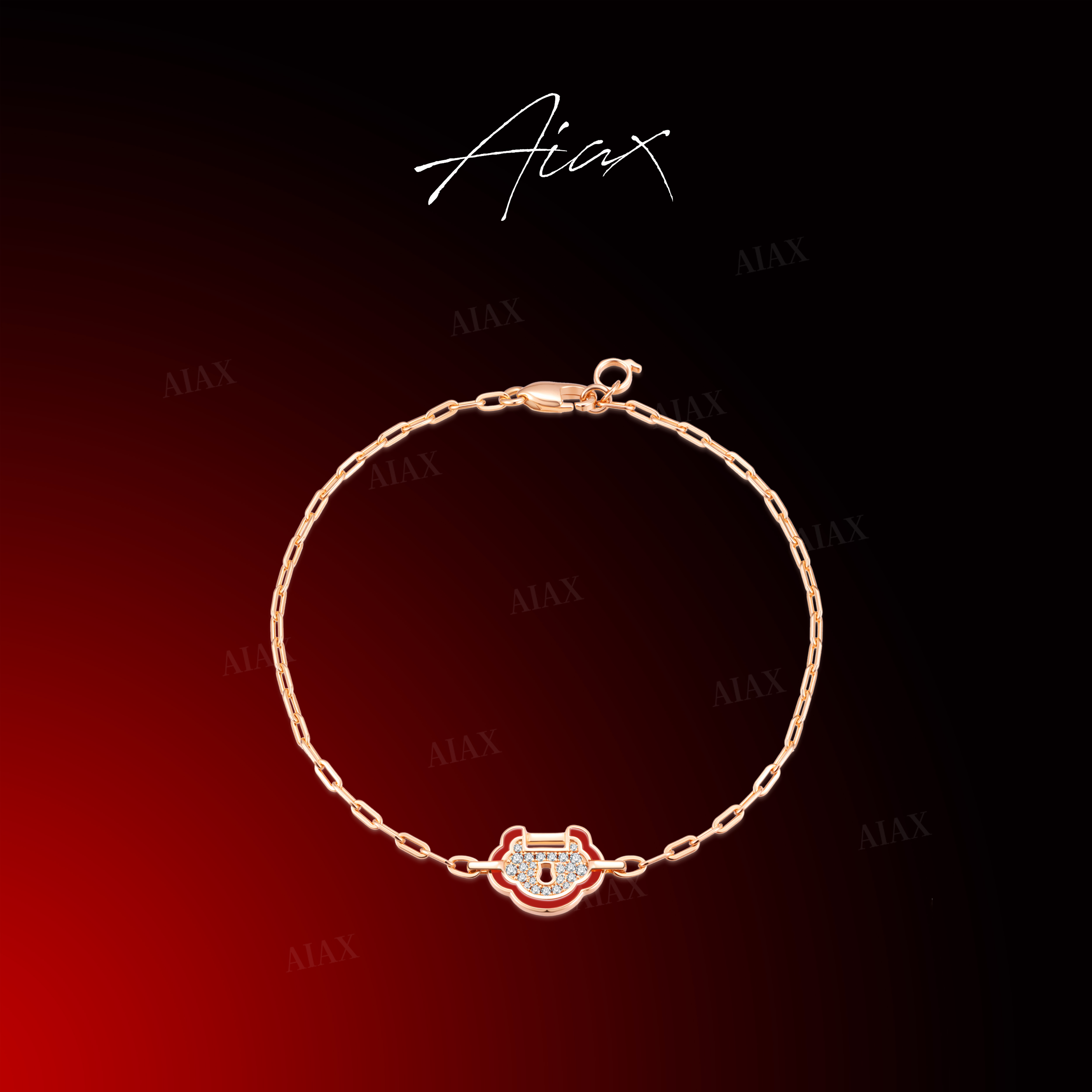 AIAX 925银 镀K金【万事如意】国潮新中式如意锁手链TSS7209