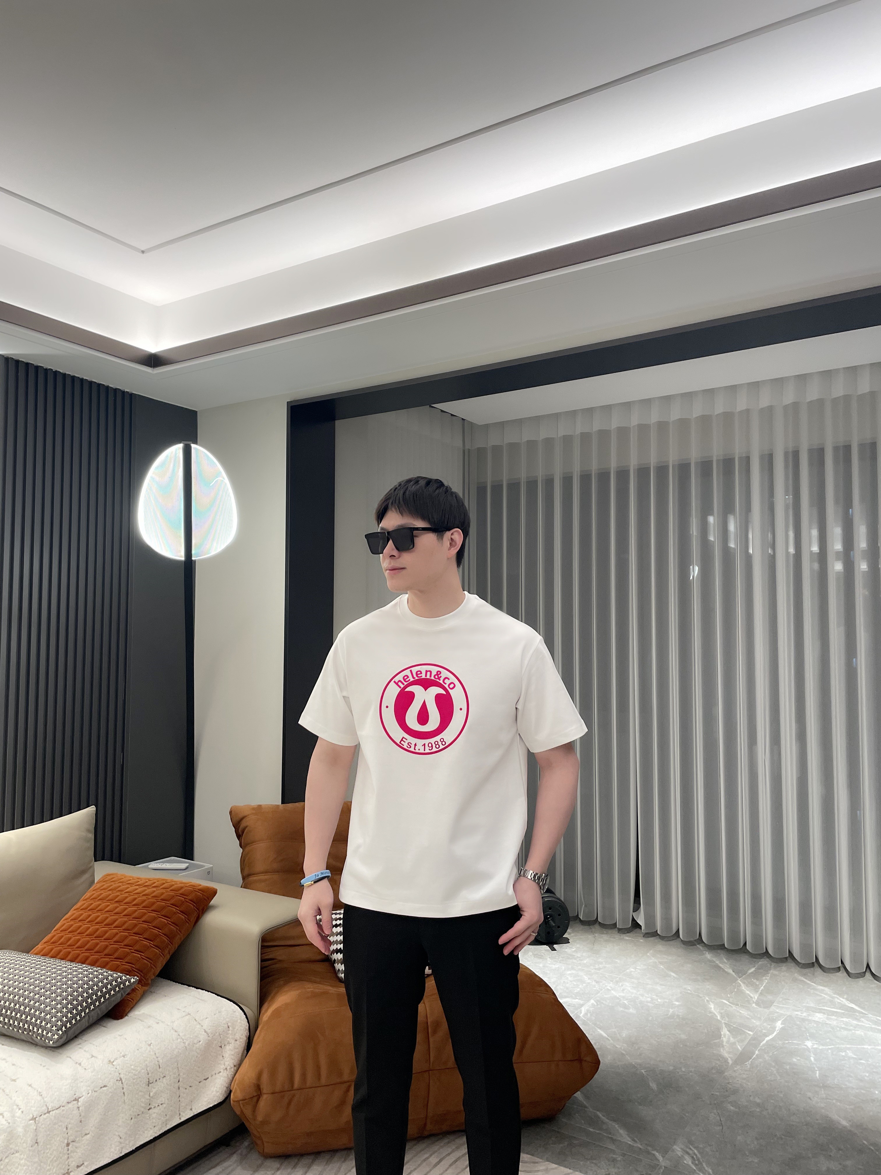 新款秋冬打底重磅美式轻奢潮痞帅爆款情侣宽松高级感男士t恤短袖