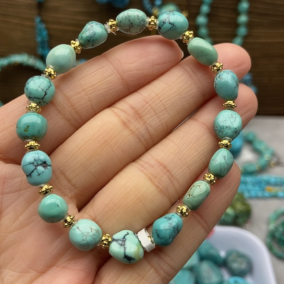 绿松石未镶嵌随形手串