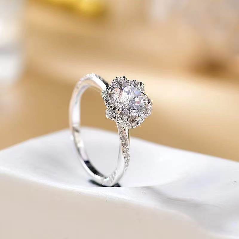 【南非之星】 NFZX 高端奢华定制经典款式虞美人戒指1.0CT