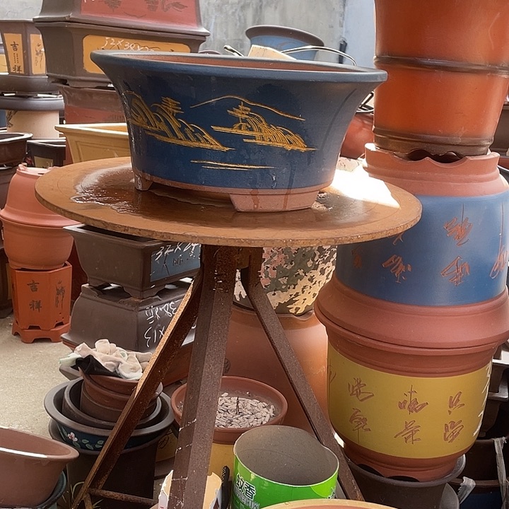 33蓝票口花盆紫砂花盆