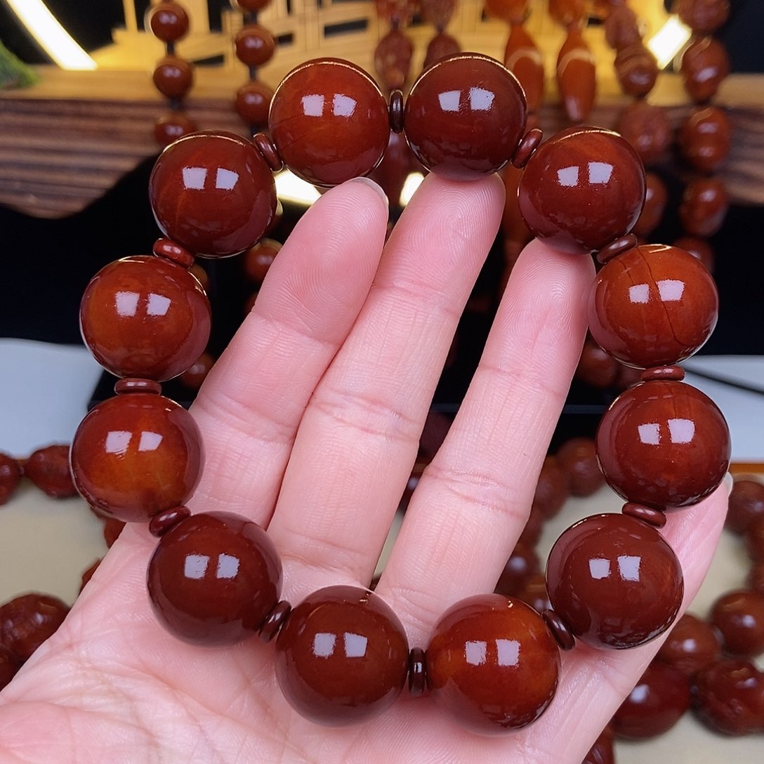 橄榄核吊坠正圆光珠