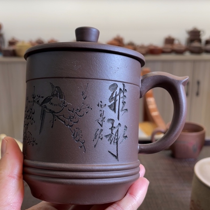 紫泥茶壶喜上眉梢手工制作