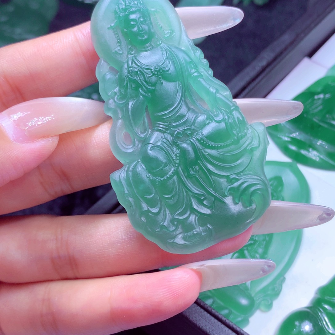 定制翡翠未镶嵌天然缅甸翡翠A货毛货挂件