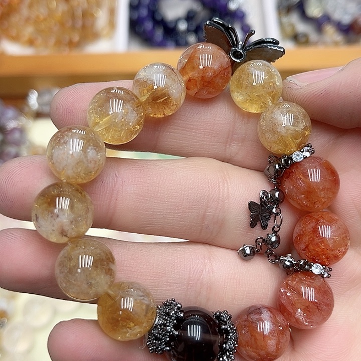 水晶手链未镶嵌红黄