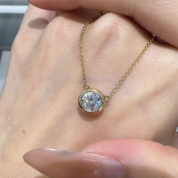 18K金镶嵌实验室培育钻石泡泡项链重金