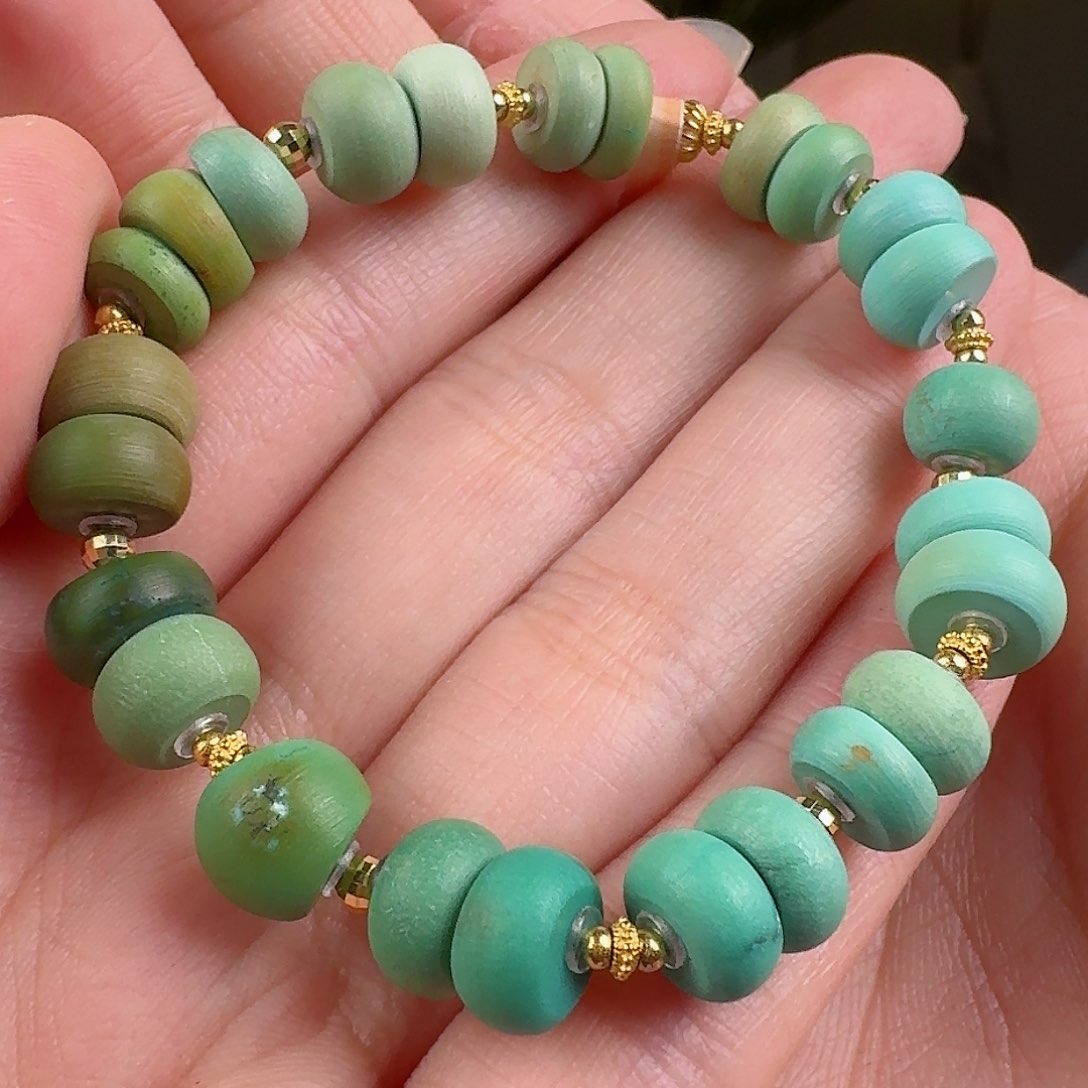 绿松石珠宝奇石18K金镶嵌