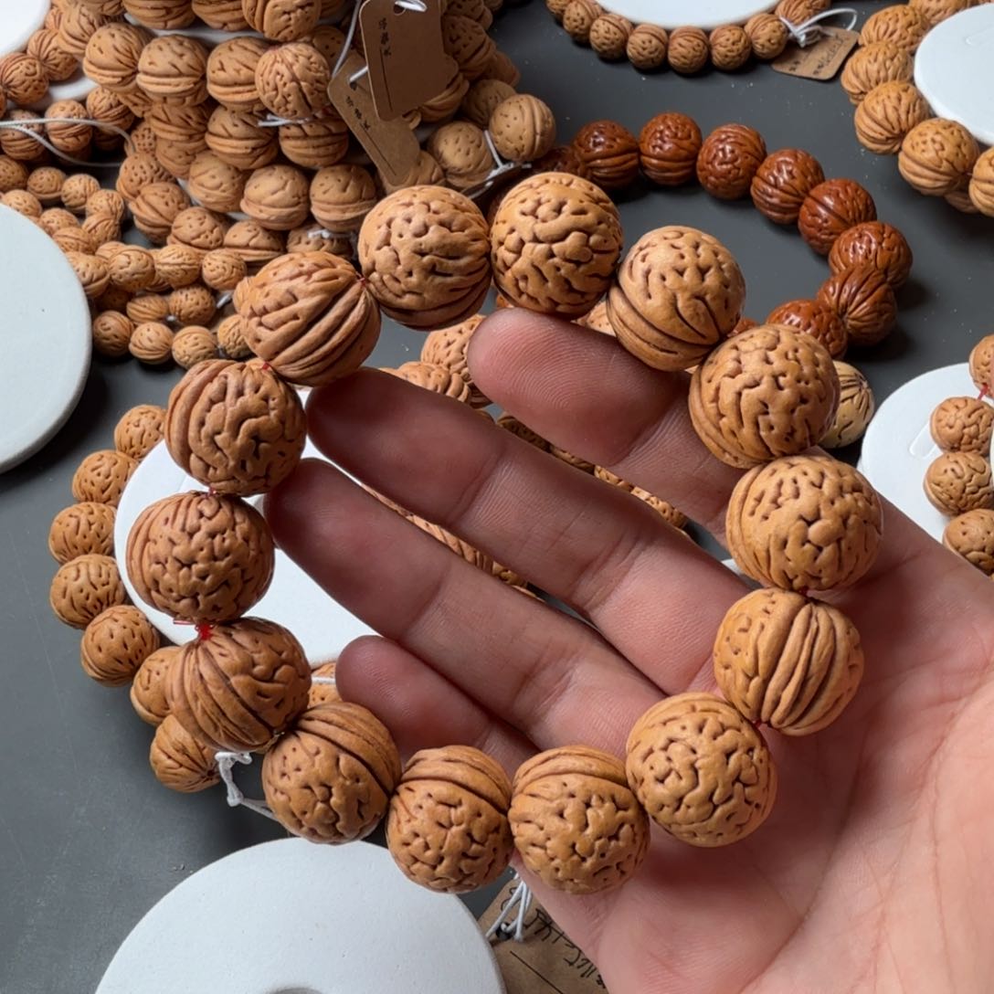 桃核手串小***…21盘锦肌肉纹