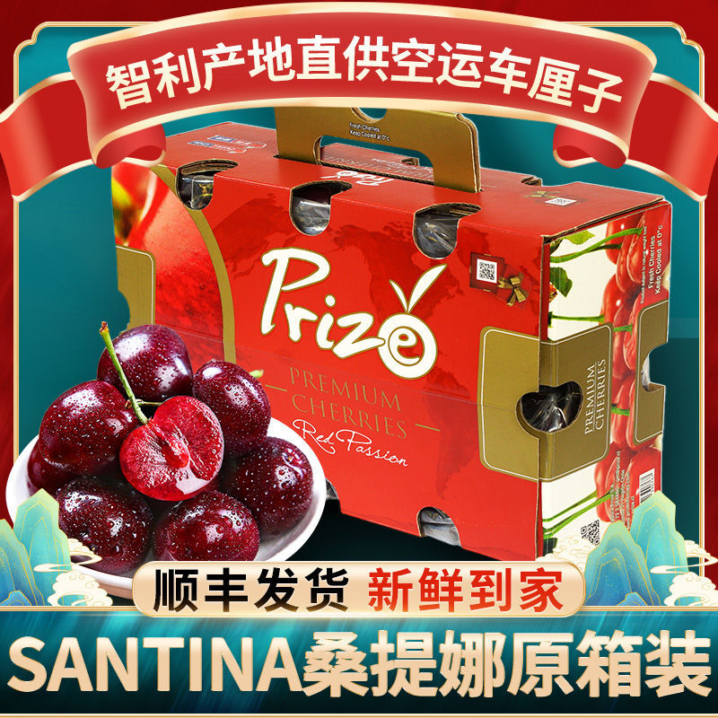 【原箱5斤】智利海运进口桑提娜车厘子应季水果脆甜3JD大樱桃净果2500g顺丰（内附果径卡）FZ桑提娜智利共和国