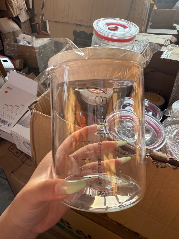 纸盒包装高硼硅密封罐家用多功能辅食水壶玻璃储物罐透明