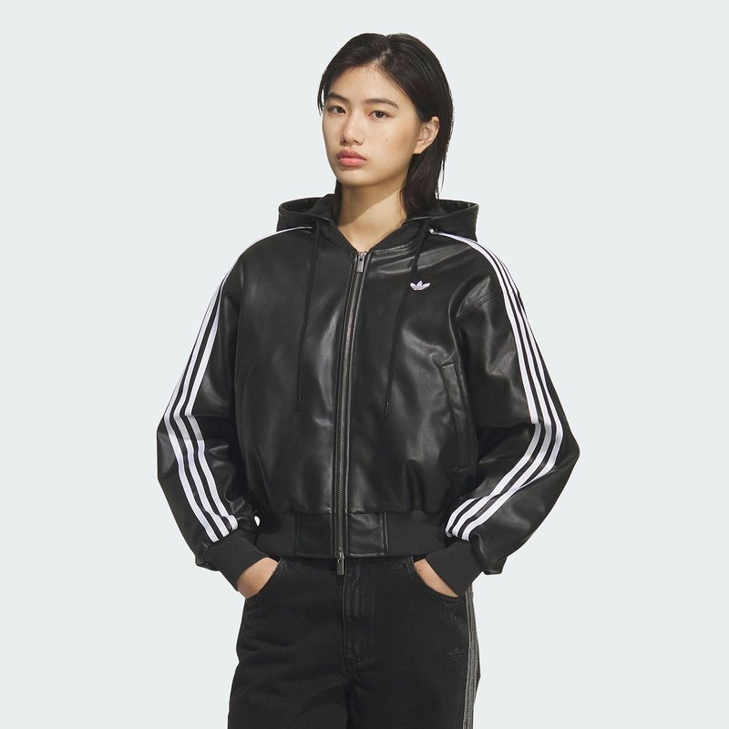阿迪达斯 （adidas）女子W PLEATHER JKT休闲时尚棉服KU6857