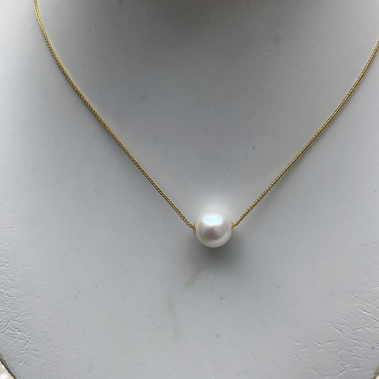 【闪购商品】淡水珍珠吊坠(赠链)18K金镶嵌