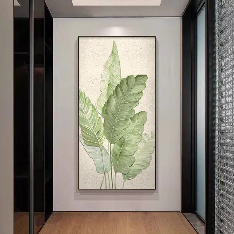 大叶有成走廊过道挂画简约玄关装饰画