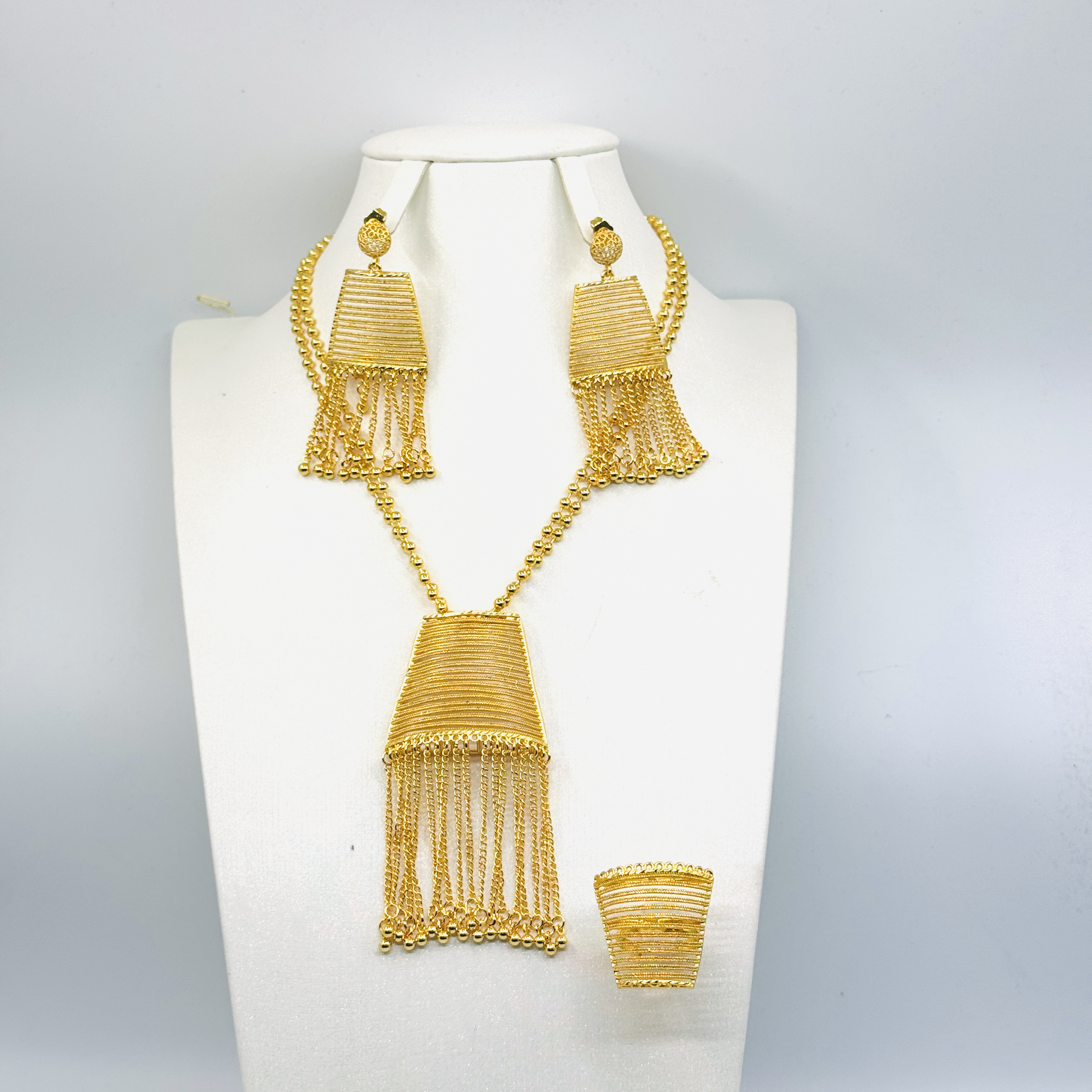 铜项链 TJ214 铜首饰 项链戒指耳环三件套