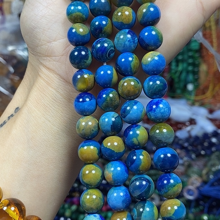 玛瑙/玉髓未镶嵌珠宝半成品地球玛瑙卡10mm