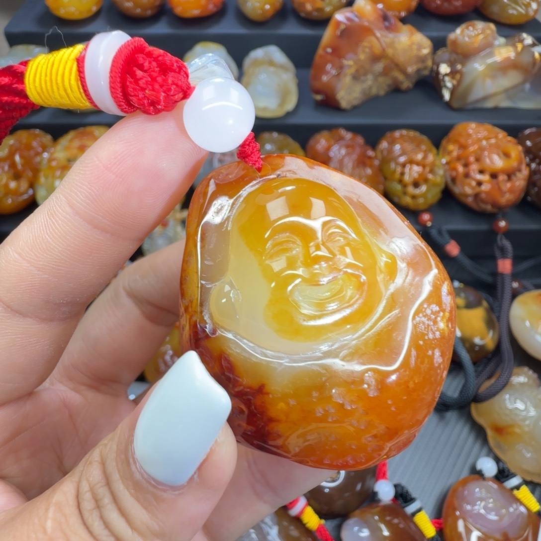 玛瑙/玉髓合金手把件