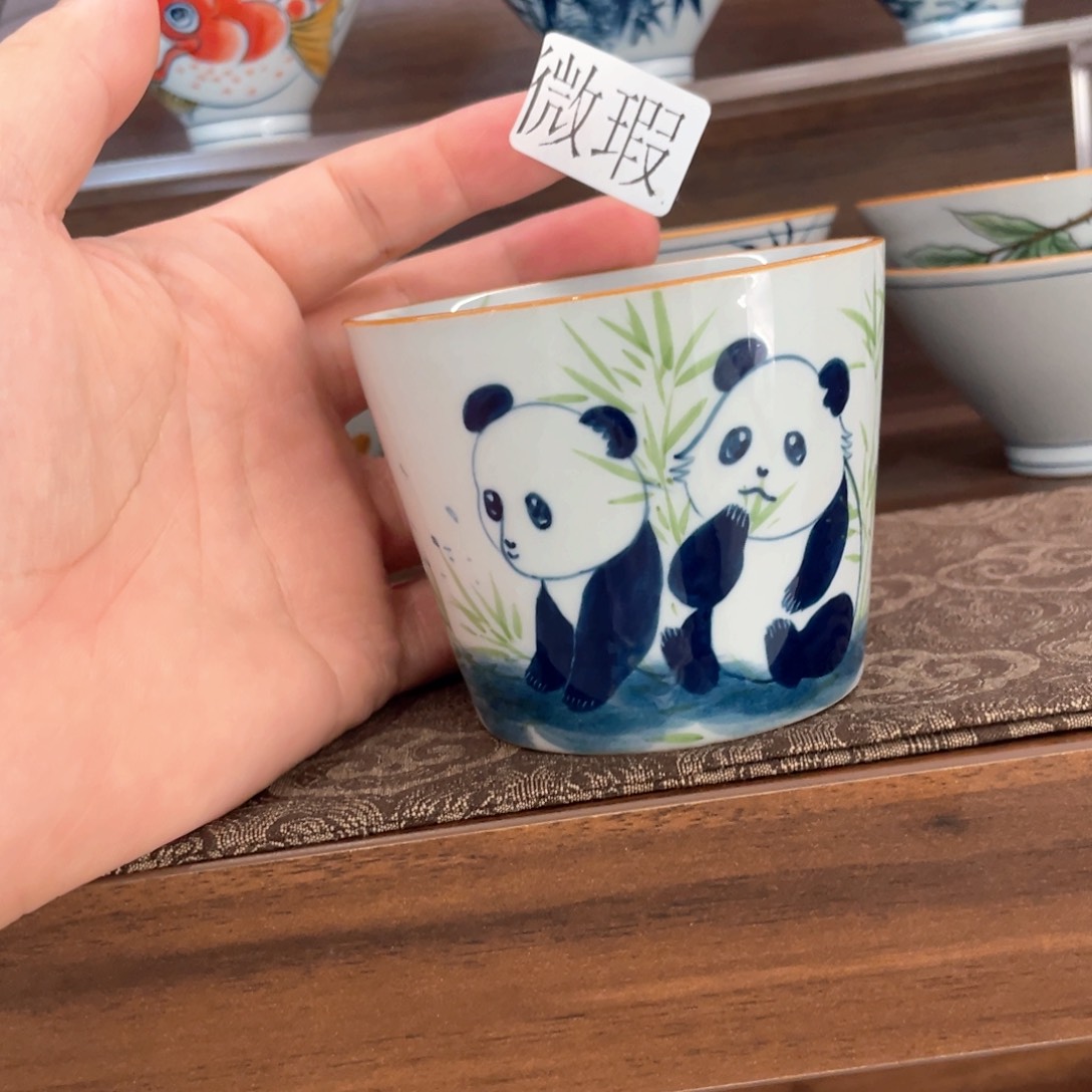 釉下手绘茶具微瑕