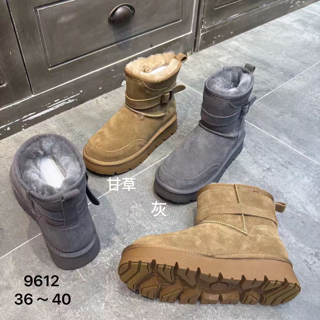外贸蒙古草原冬季真皮厚棉雪地靴加厚保暖厚底东北雪地棉靴女靴子