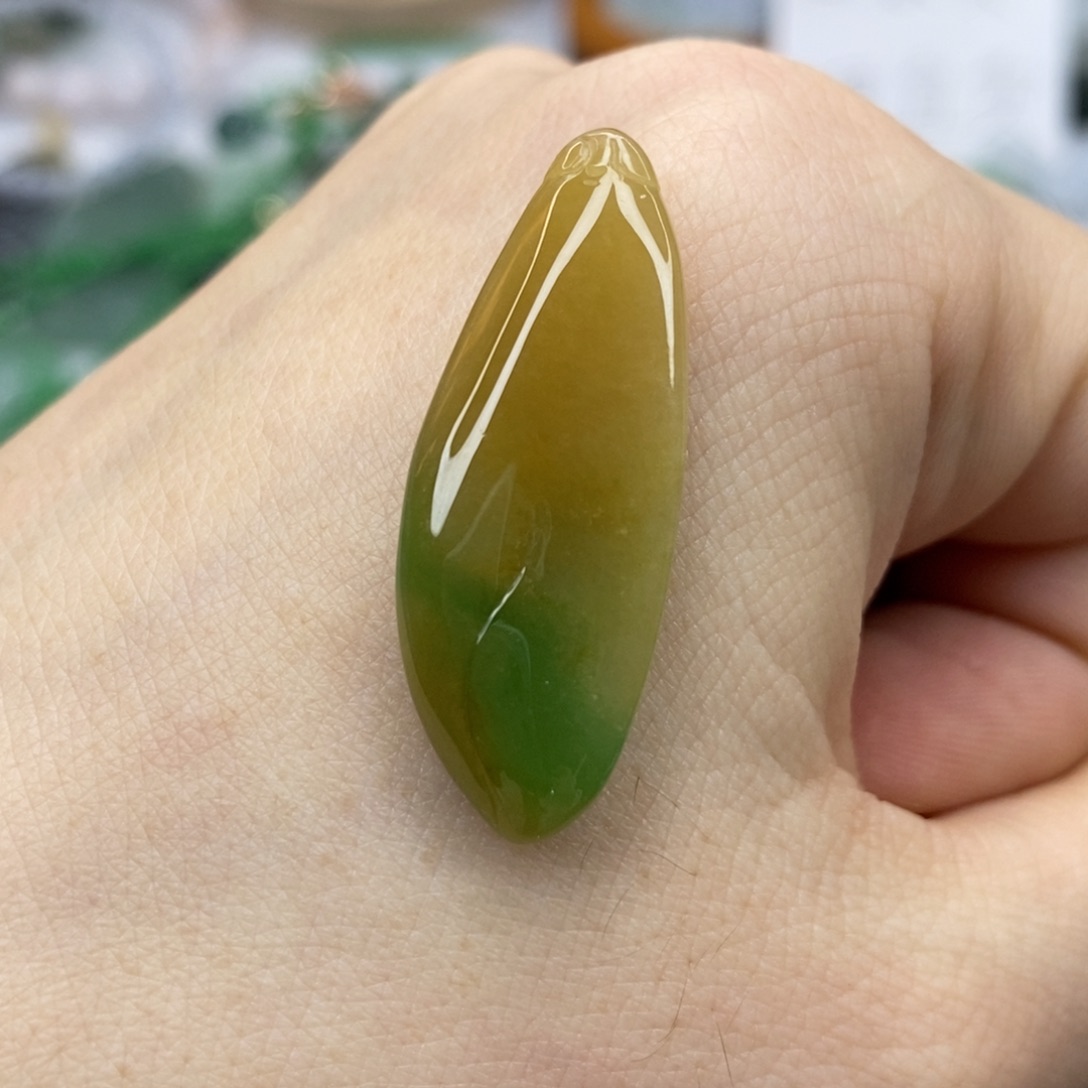 北***馨翡翠银S925镶嵌颈饰水滴