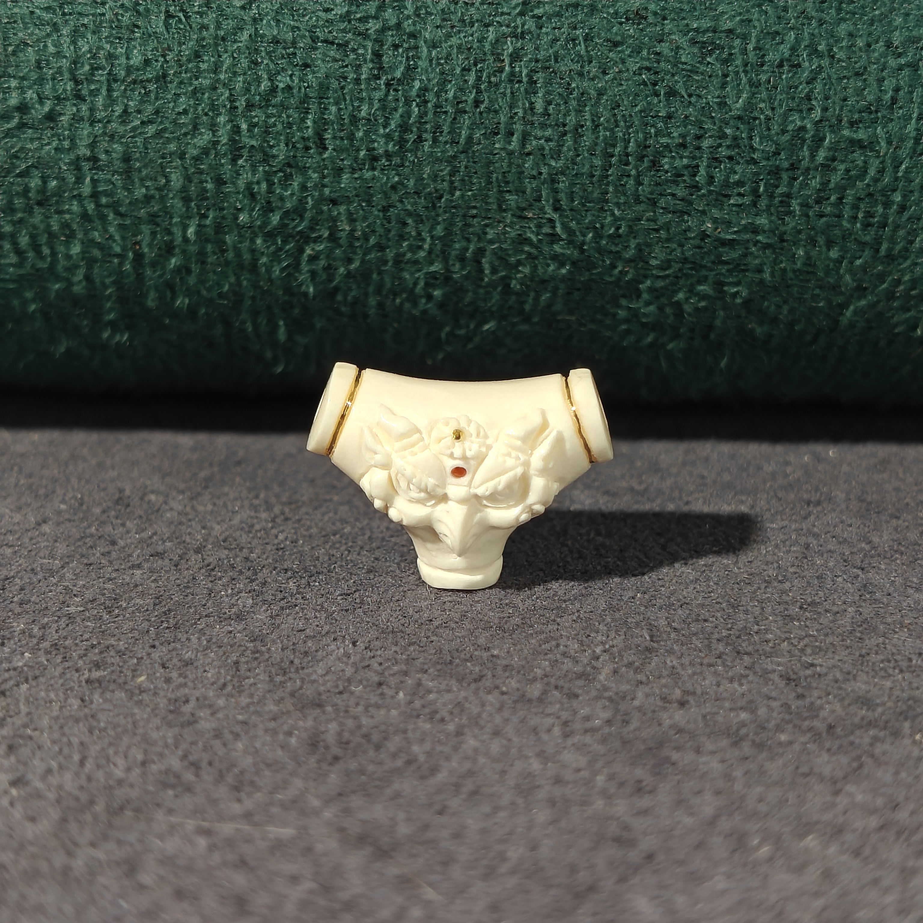 【百亿猛犸三通】天然猛犸牙 24K豪镶 大鹏（11*16）文玩三通、DIY