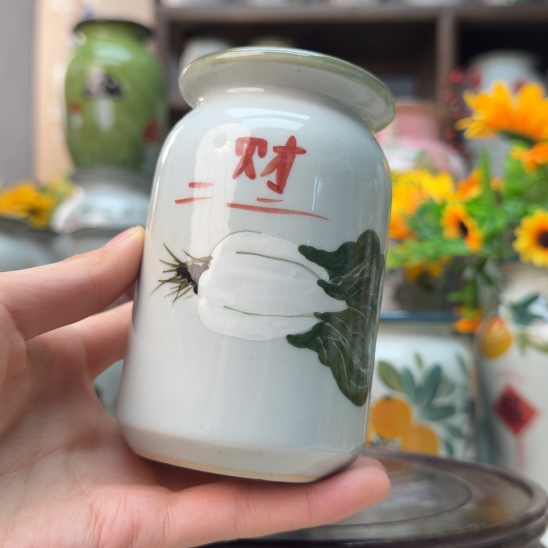 摆件景德镇陶瓷手绘花瓶摆件无孔