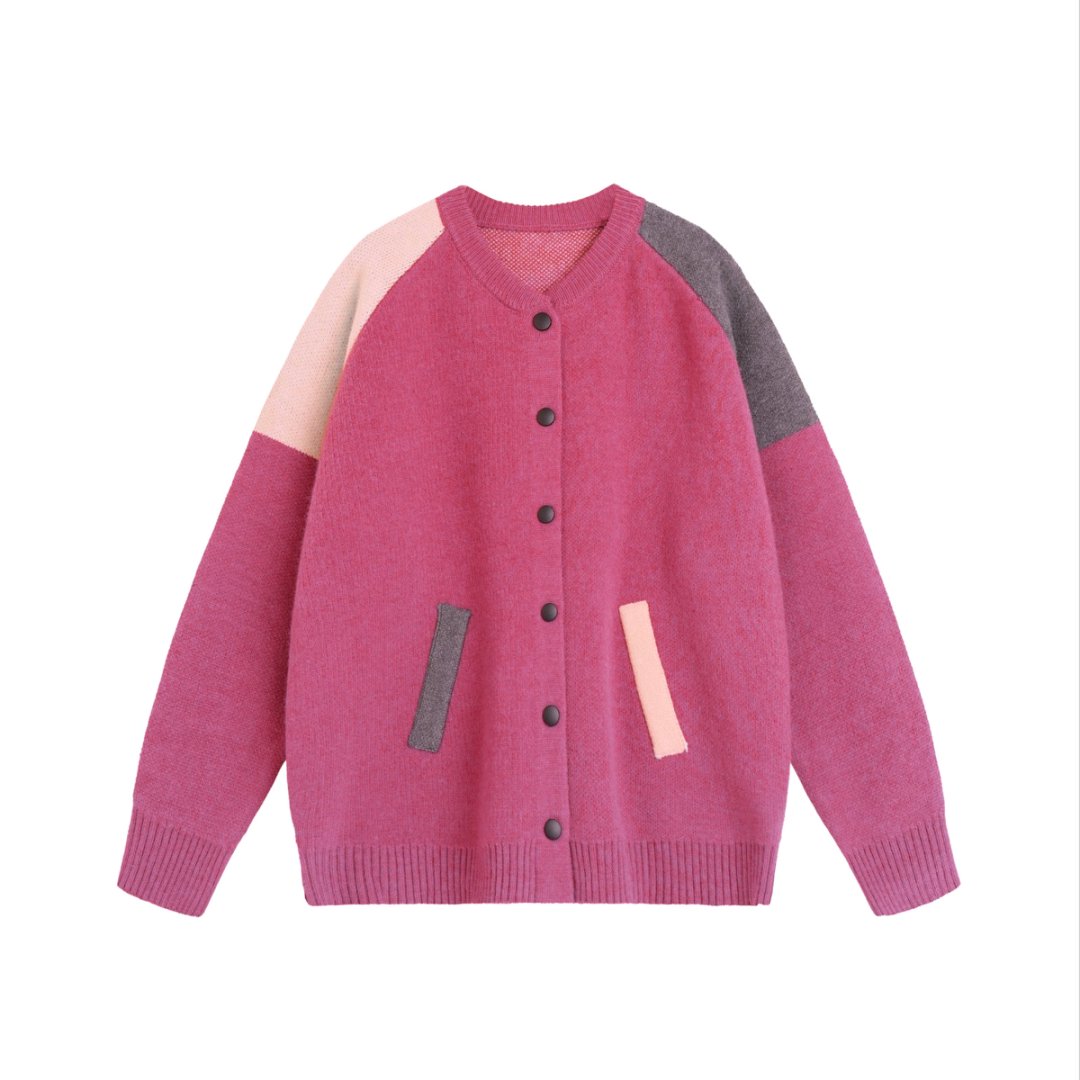 JUANJUAN自制玫红色米奇棒球服A020