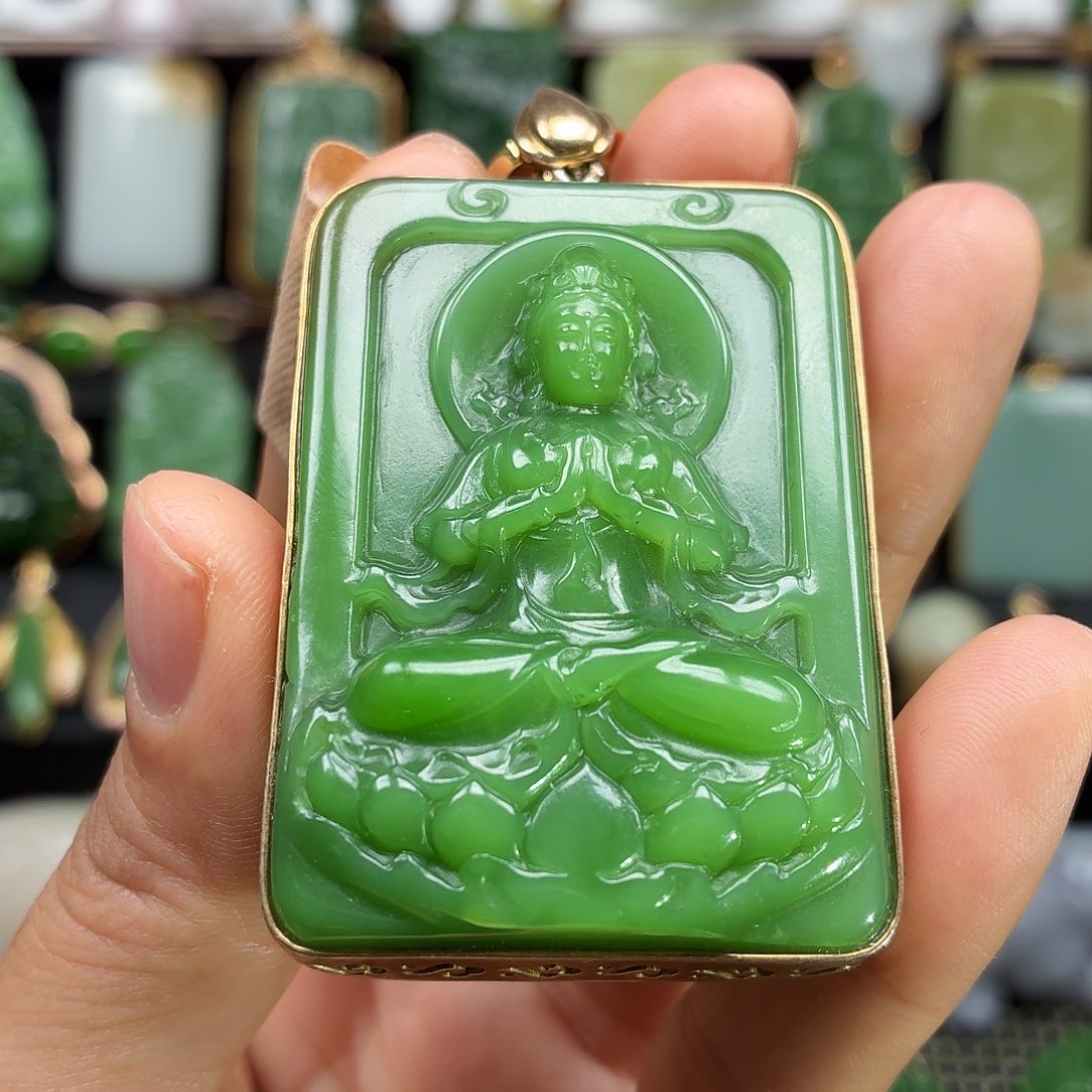 颈饰银S925镶嵌和田玉