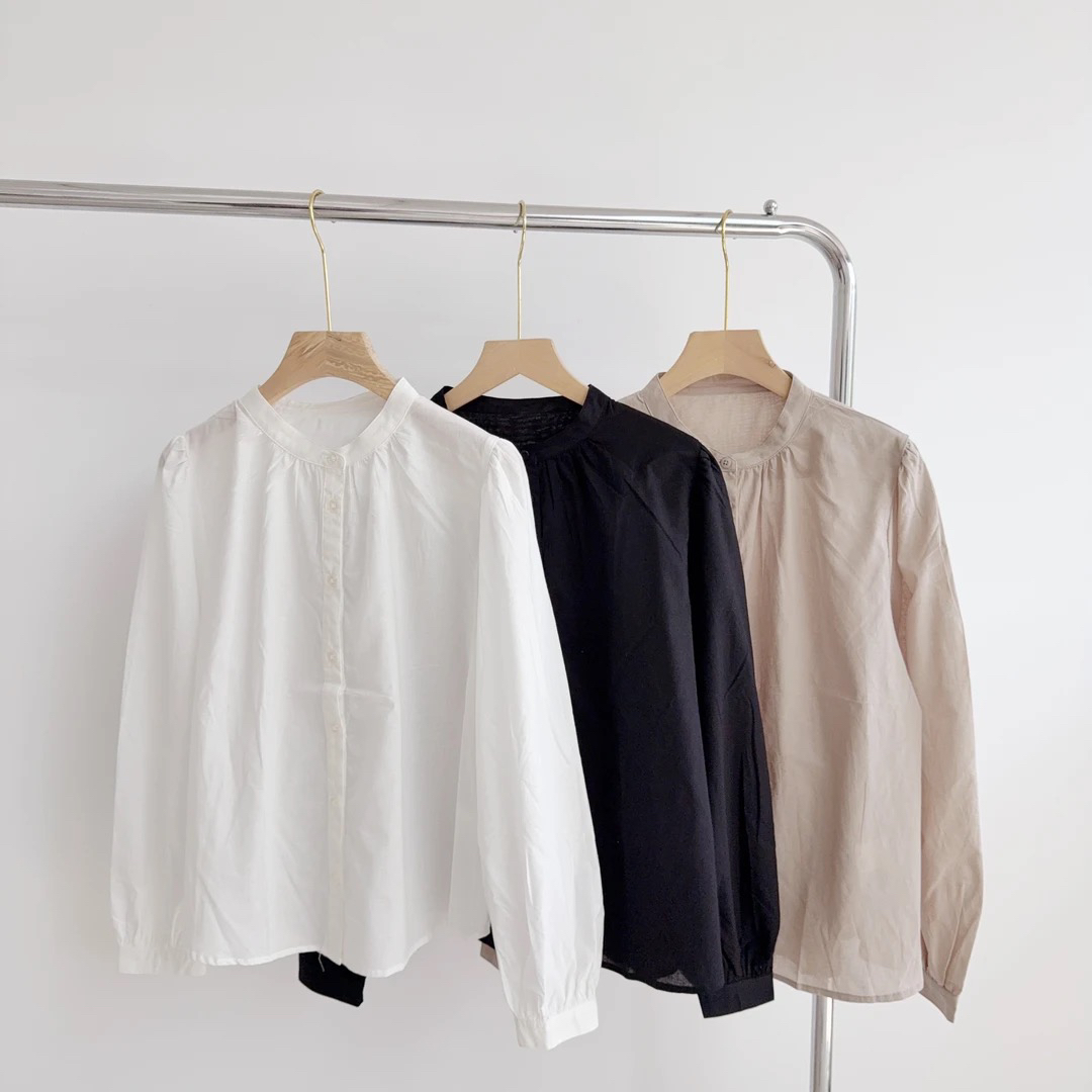 P211 三色薄款软圆领早秋款休闲衬衫