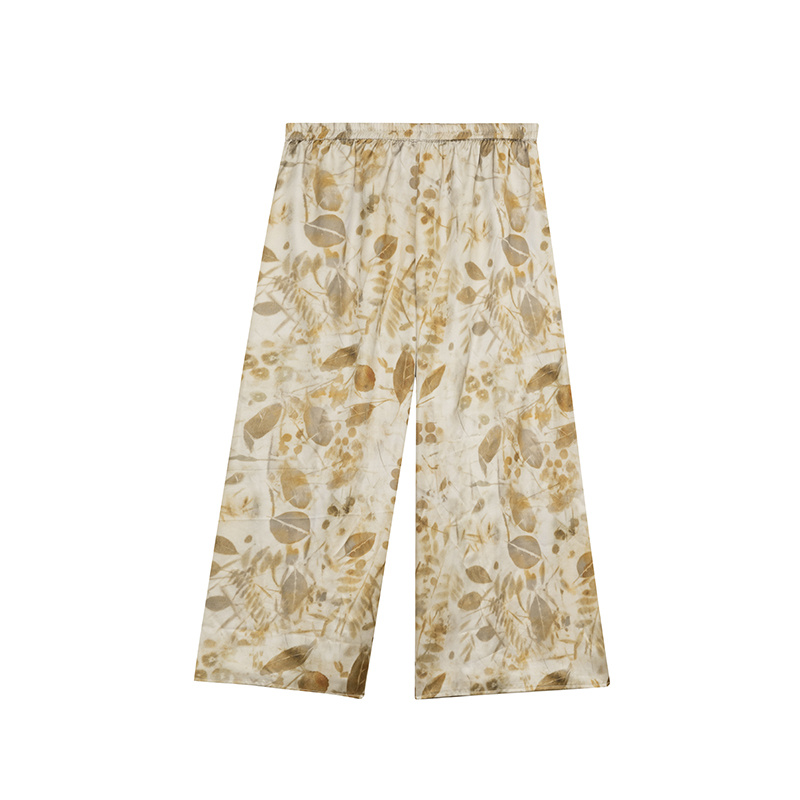 【敏洋纯专属】COCOCOZI落叶印花混纺凉感阔腿裤252CO067K