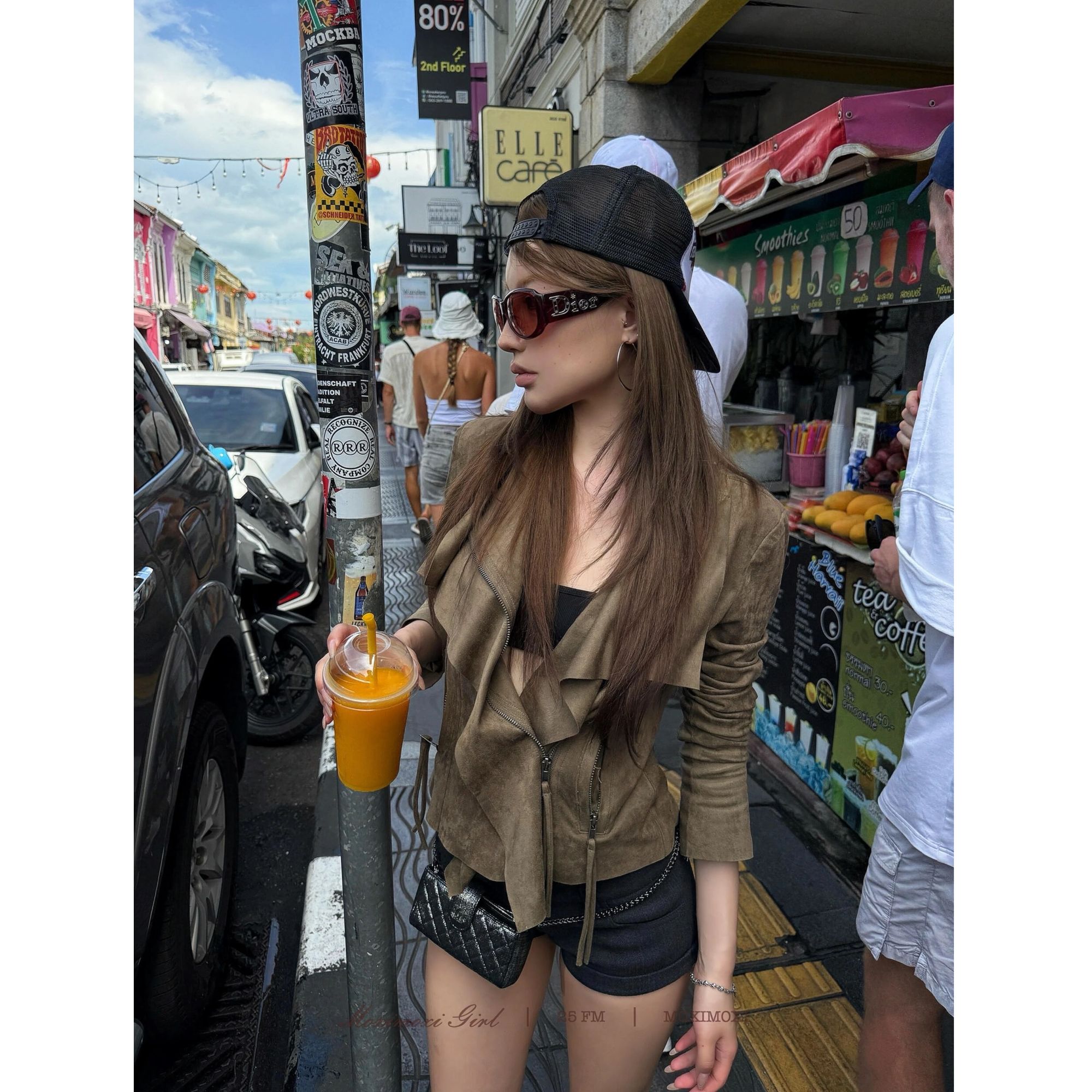 高级感翻领立体裁剪修身短款夹克外套女秋季美式复古长袖开衫上衣