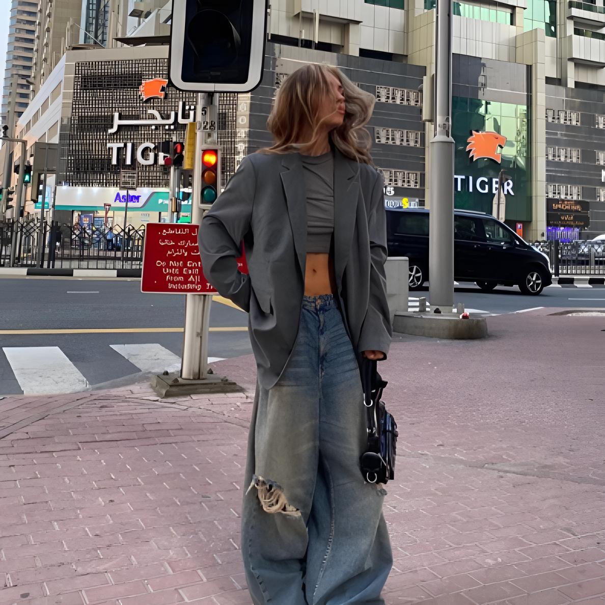 潮牌女装辣妹款设计感上衣外套高品