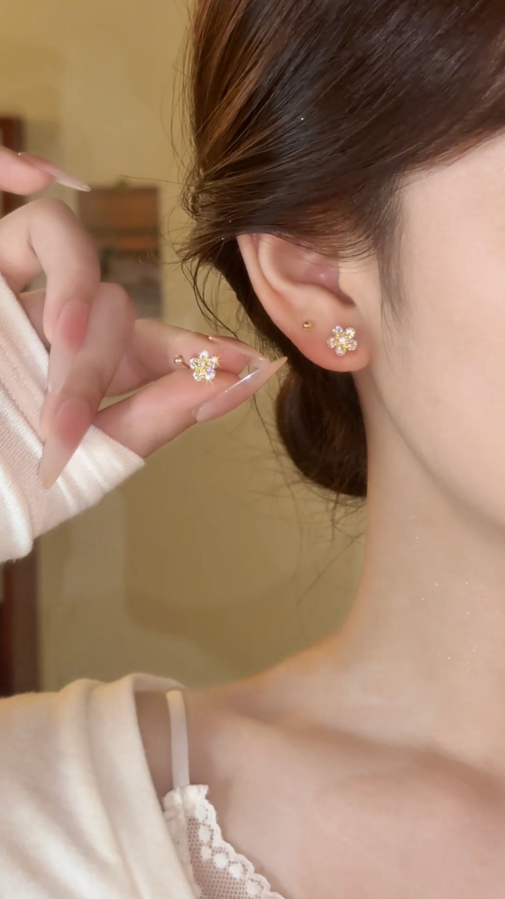 【丁香】法式耳饰轻奢少女甜美温柔设计感花朵ES387