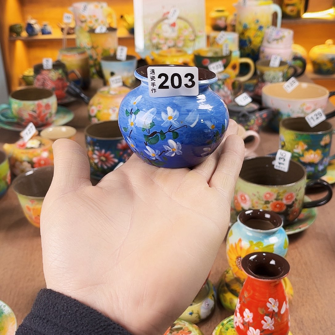 杯纯纯油画风花瓶