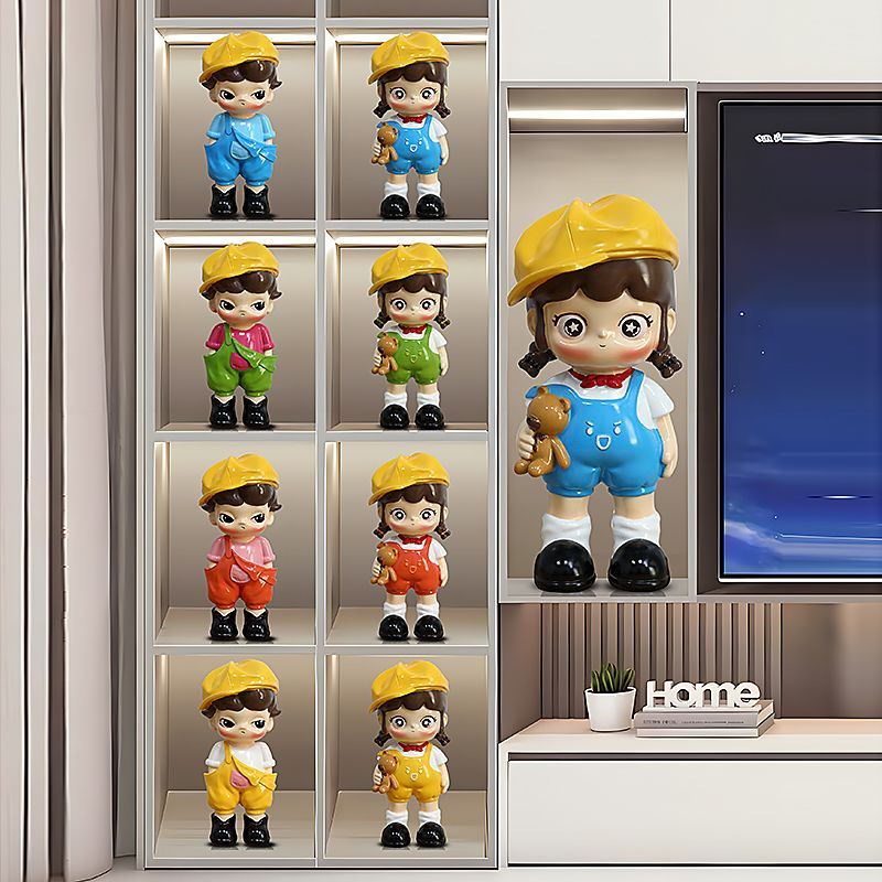 潮玩网红公仔小摆件客厅电视柜装饰家居创意可爱卡通儿童房存钱罐