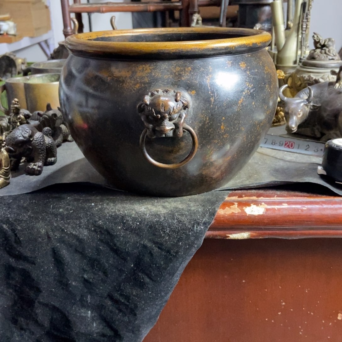 涛***旧铜器工艺品摆件香炉摆件