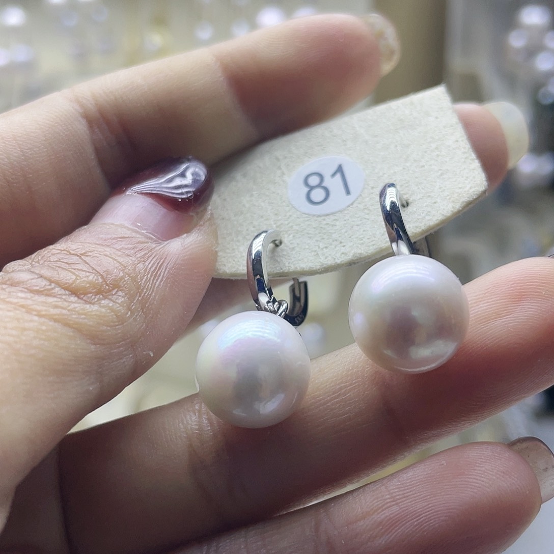淡水珍珠耳饰银S925镶嵌