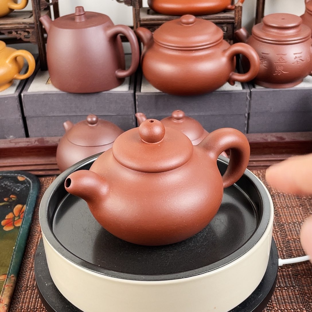 茶壶紫砂微瑕半手道洪款容天紫泥11111