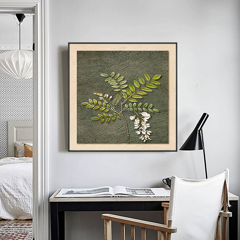 北欧风小众复古客厅卧室装饰画抽象艺术餐厅正方形平面壁画