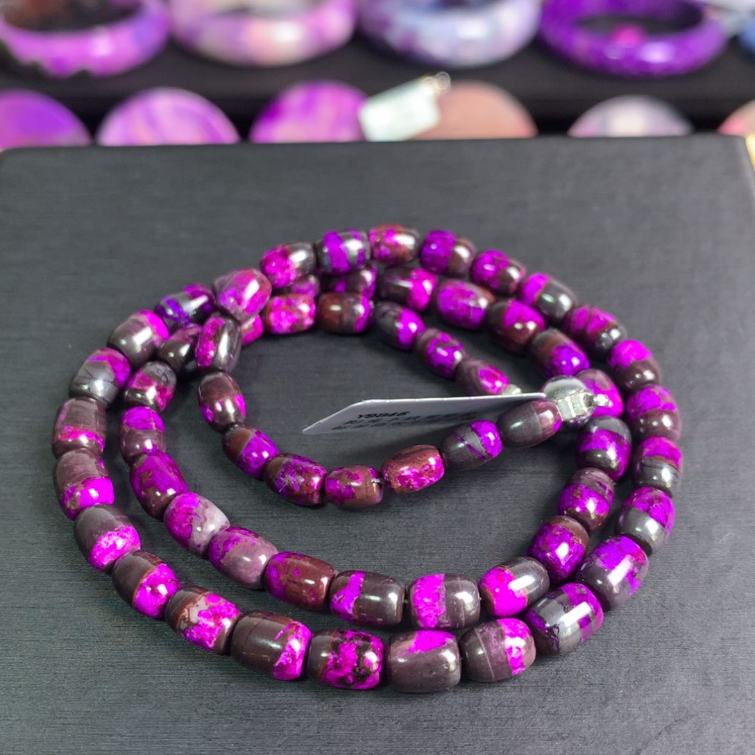 苏纪石（舒俱来）丝绒桶珠项链未镶嵌