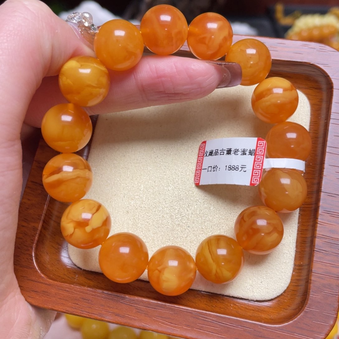 未镶嵌蜜蜡手链手串