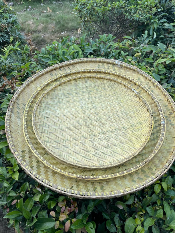 楠竹簸箕竹编手工簸箕无孔家用大簸箕晾晒