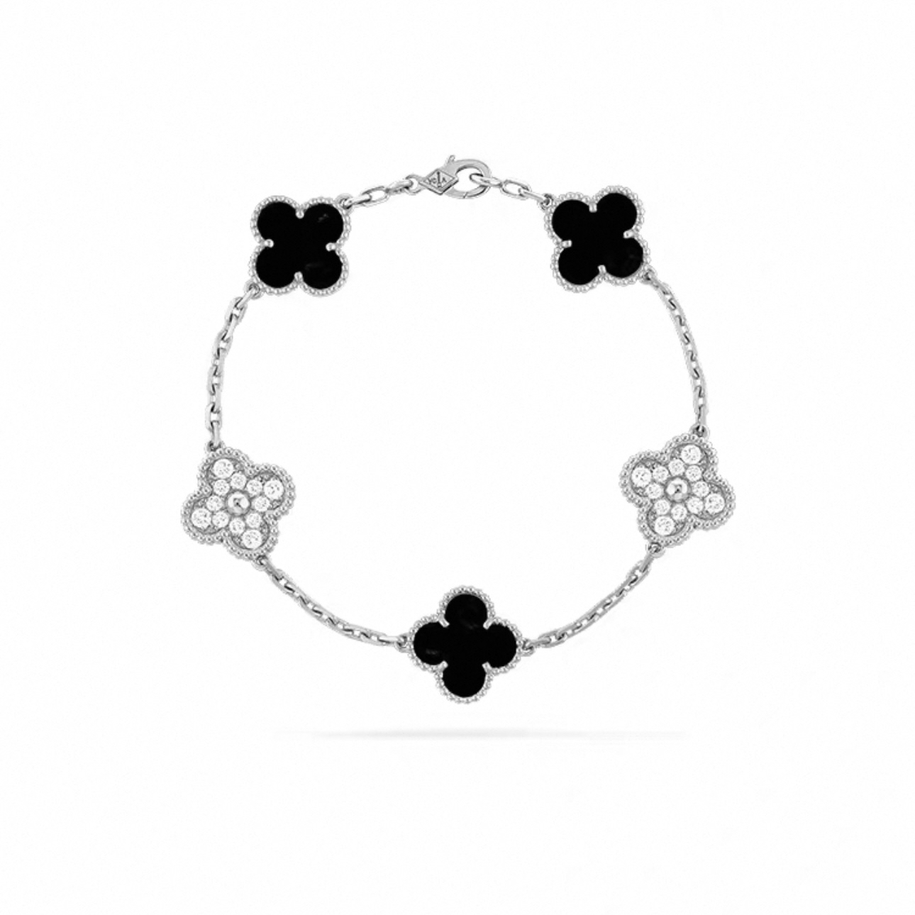 99新 梵克雅宝 24年全套/黑白熊猫五花钻石手链