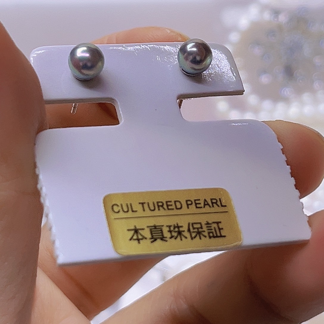 淡水珍珠吊坠或者耳钉银S925镶嵌