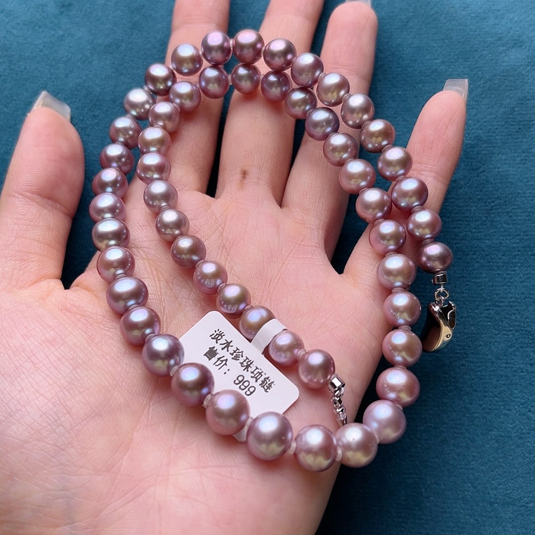 淡水珍珠项链银S925镶嵌