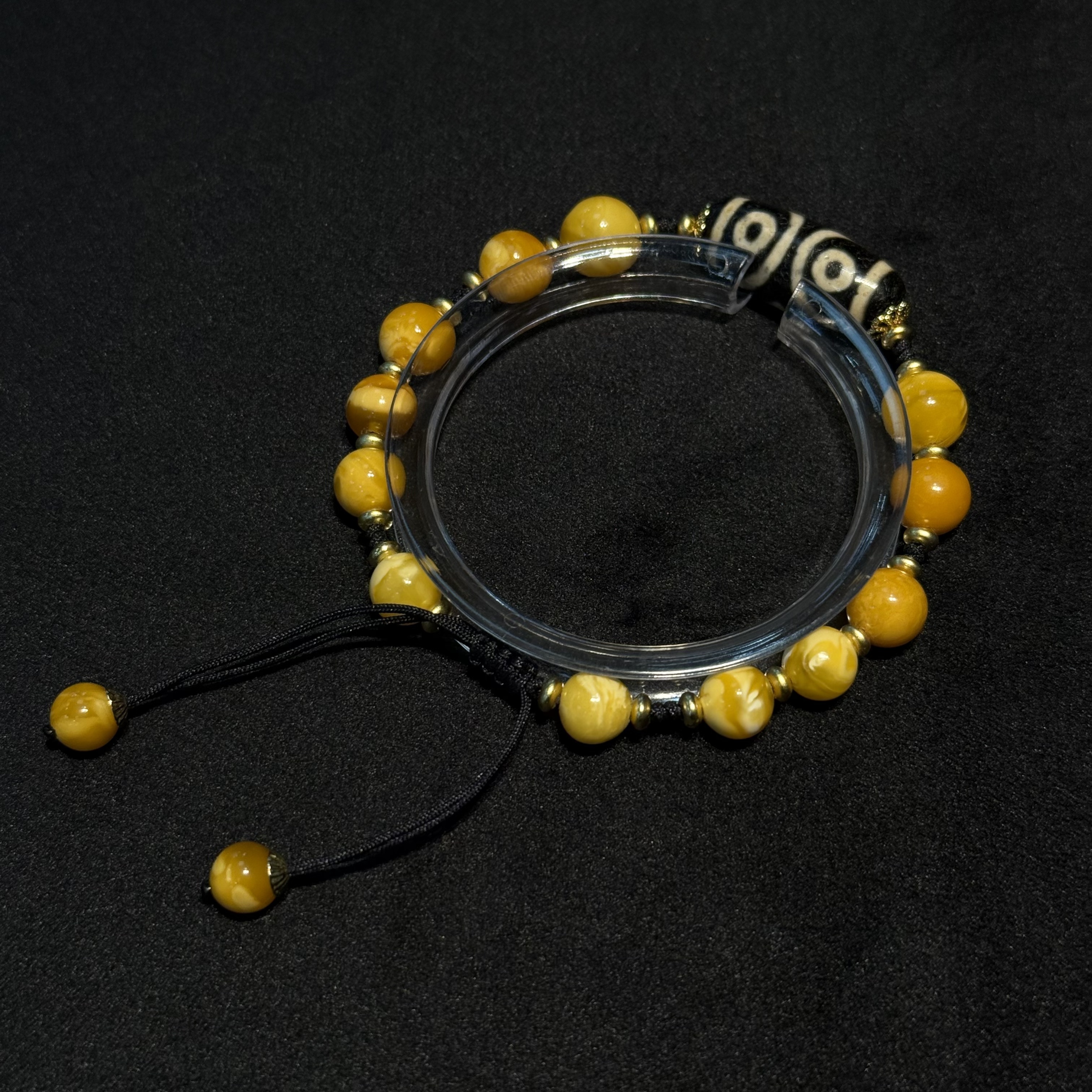 蜜蜡天珠国风原创设计款三眼