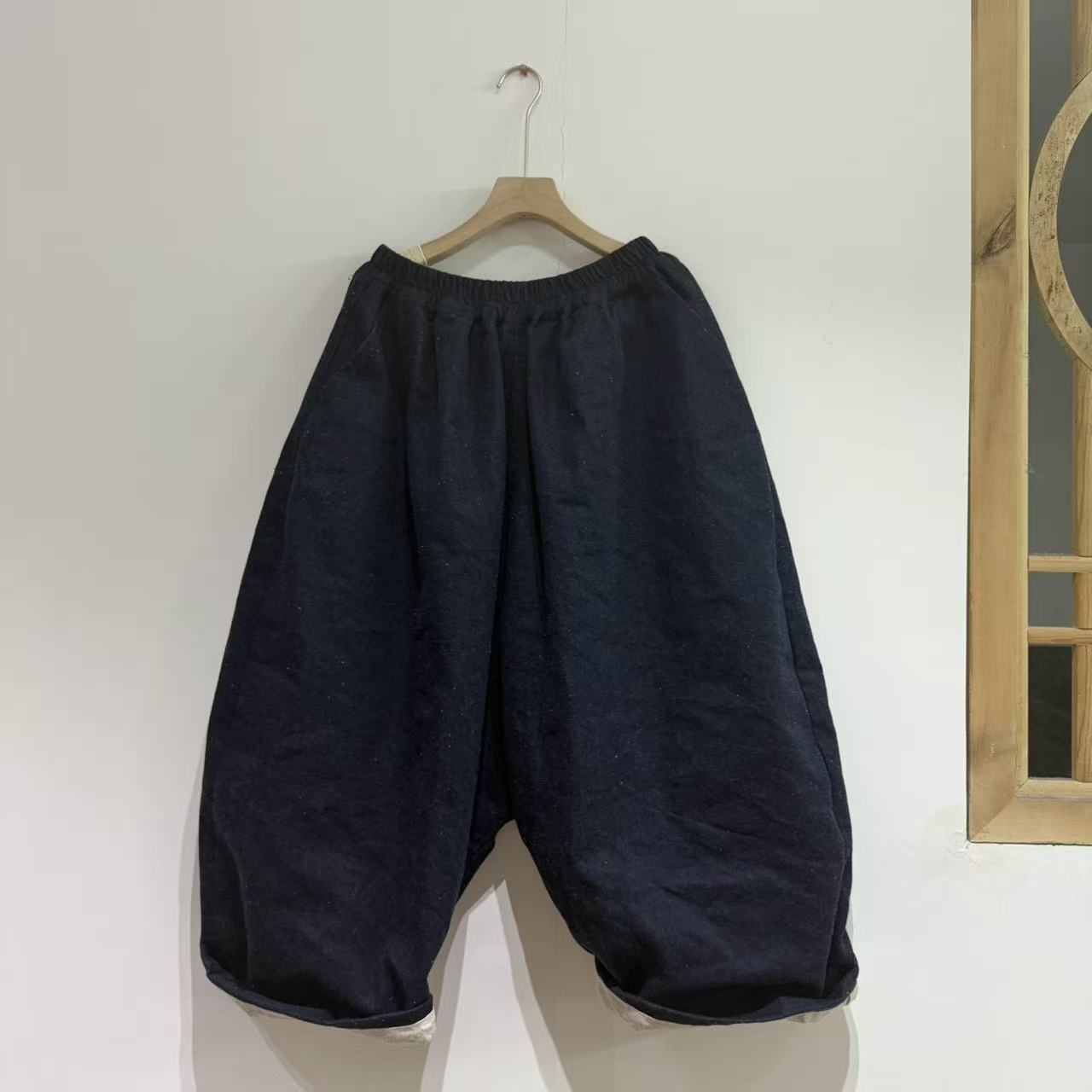 【二囍古朴】25101901牛仔麻点子沙工艺经典版垮裤