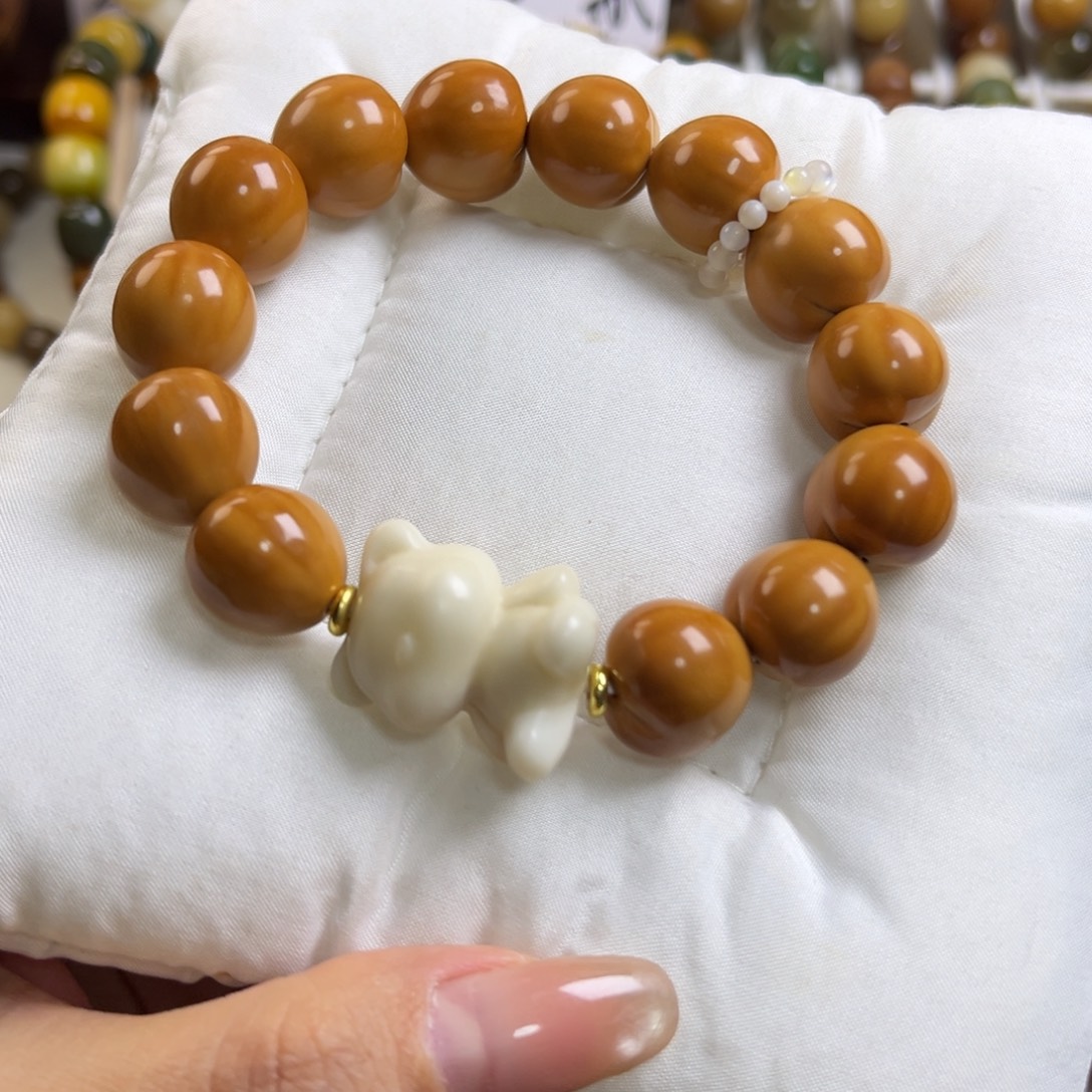 星***昀菩提根/象牙果手串新款爱心猴头15