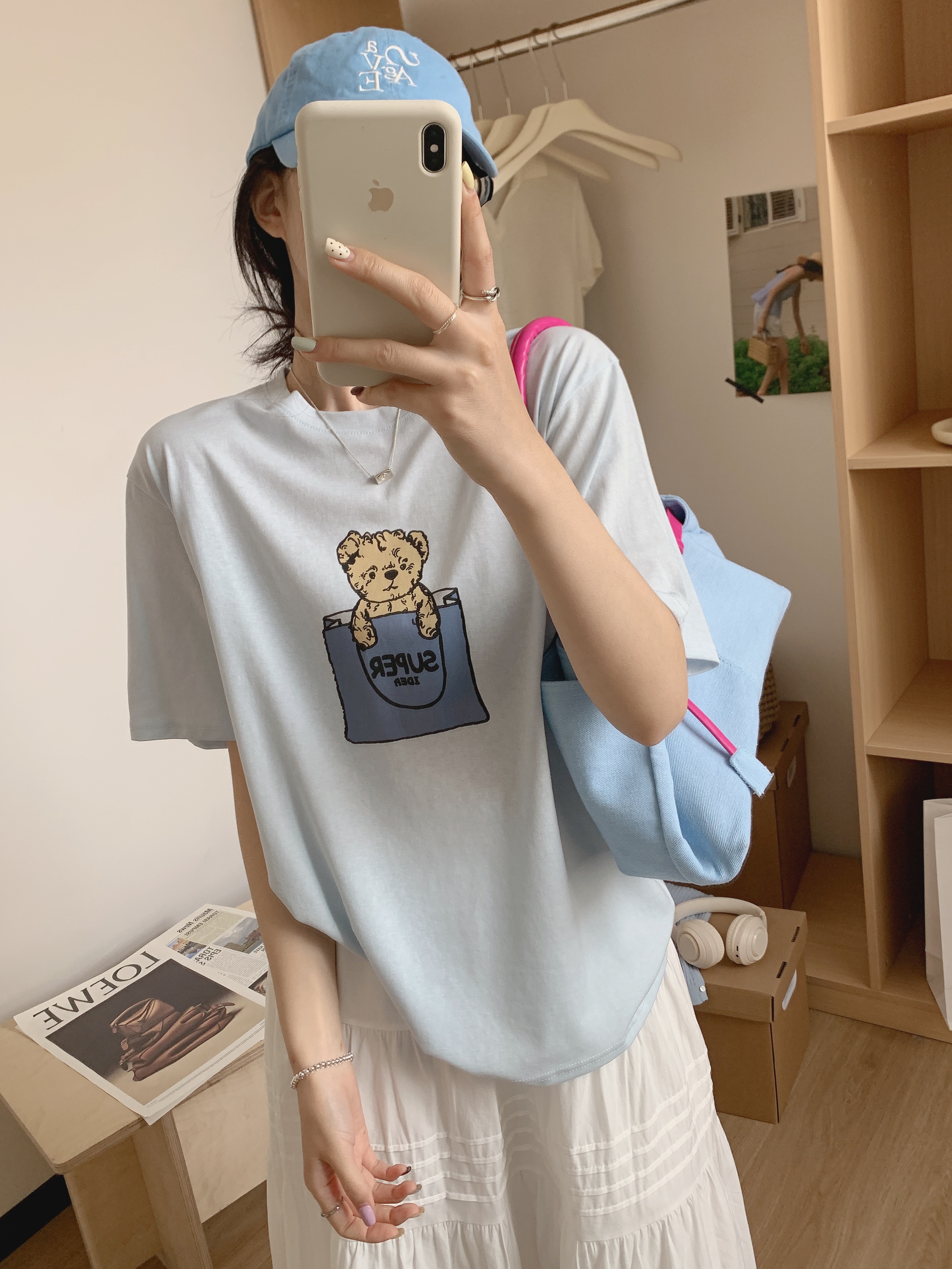 格姐家~夏季卡通卷毛小狗减龄女士短袖25064（衣长68胸围114）