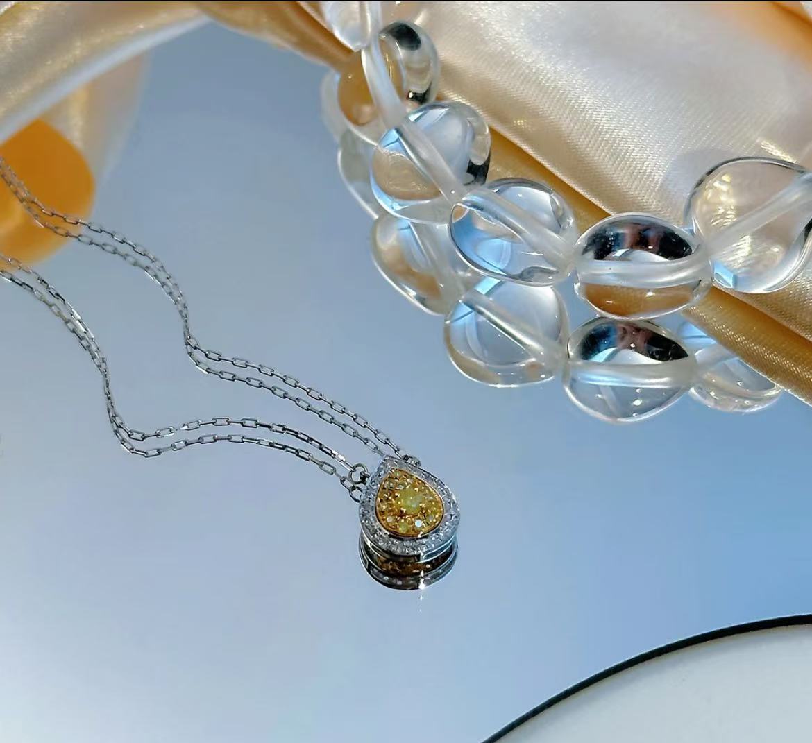 【N·5高定珠宝】18K 黄钻水滴项链  ZSXL0207